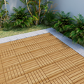 20 Pcs Interlocking Deck Tiles Striped Pattern, 12