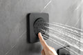 Wall Mounted Shower System In Matte Black With Shower Head, Handheld Shower, 3 Body Jets Matte Black Brass Brass