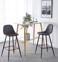 Bar Stools Set Of 2, 30 Inches Velvet Barstool Modern Counter Bar Height Chair With Back, Sturdy Metal Legs & Footrests, Easy Assembly, Island Stool For Kitchen Bar Dark Grey Velvet