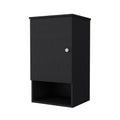 Carrizo Medicine Cabinet In Melamine With One Door, Black Black 1 3 24 To 31 In Bathroom Wall Mounted Minimalist,Modern 10 15 Inches Particle Board Melamine