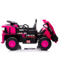 12V Kids Ride On Dump Truck W Parents Control,2Wd,Rear Wheel Suspension,Electric Dump Bed And Extra Shovel,Multimedia Function With Bluetooh And Music,Volume&Speed Adjustment,Led Light For Kids 3 5. Pink Polypropylene