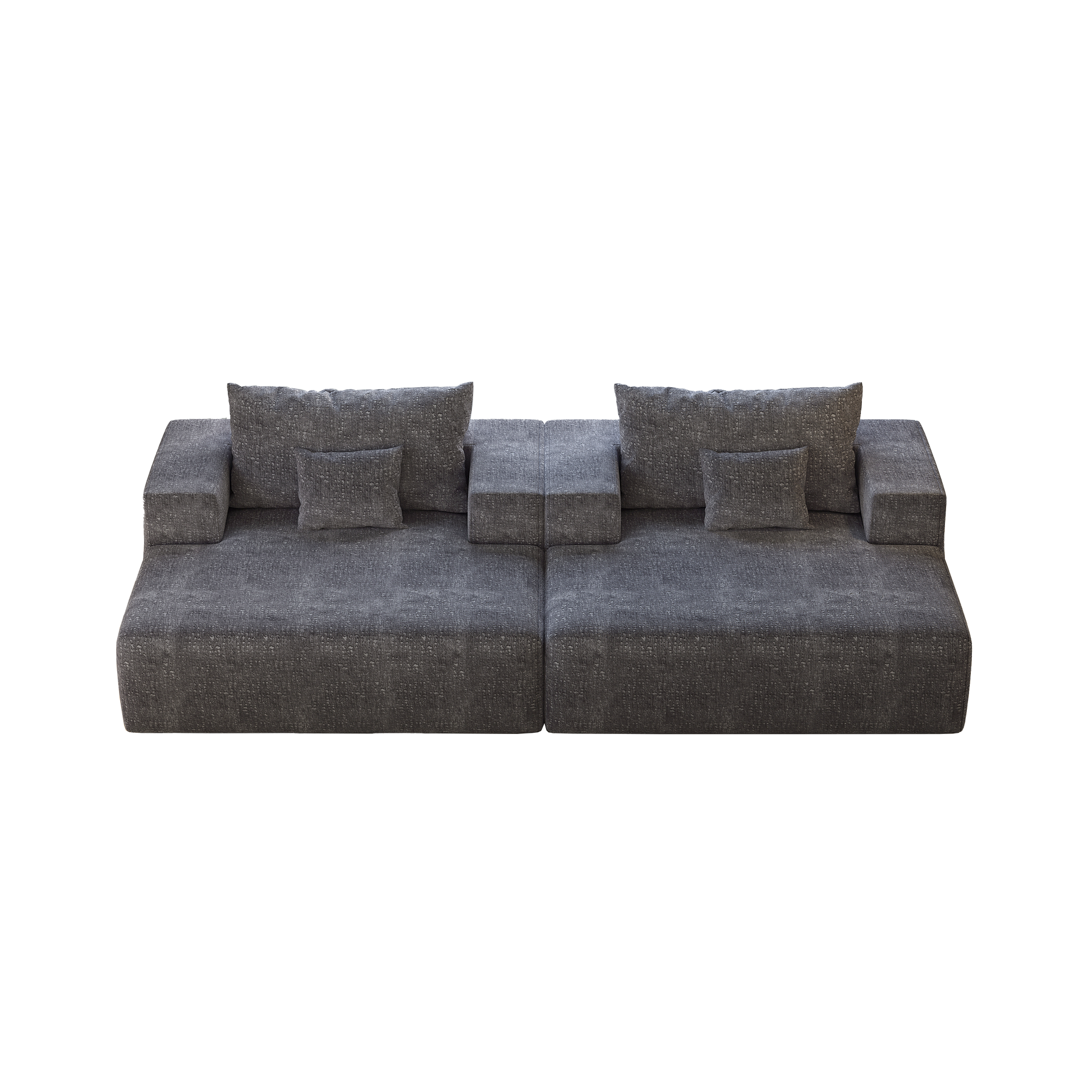 55 Inch Chenille Sponge Sofa Lounge Chair,No Assembly Required,Fluffy Modern Sleeper Chair For Indoor Living Room Bedroom Grey Foam Chenille 1 Seat