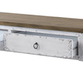Antique White 2 Drawer Console Table White Primary Living Space Rubberwood Drawers Rectangular Wood