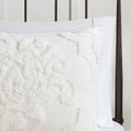 3 Piece Tufted Cotton Chenille Da Duvet Cover Set Queen Off White Cotton