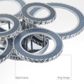 Homcom Led Hanging Chandelier Lighting Fixture W 6 Rings & 50,000 Hour Lifespan Silver Steel
