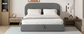 Teddy Fleece Queen Size Upholstered Platform Bed With Hydraulic Storage System, Gray Queen Gray Teddy