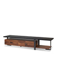 Elling Walnut & Black Finish Tv Stand Walnut Black 50 59 Inches Synthetic Wood