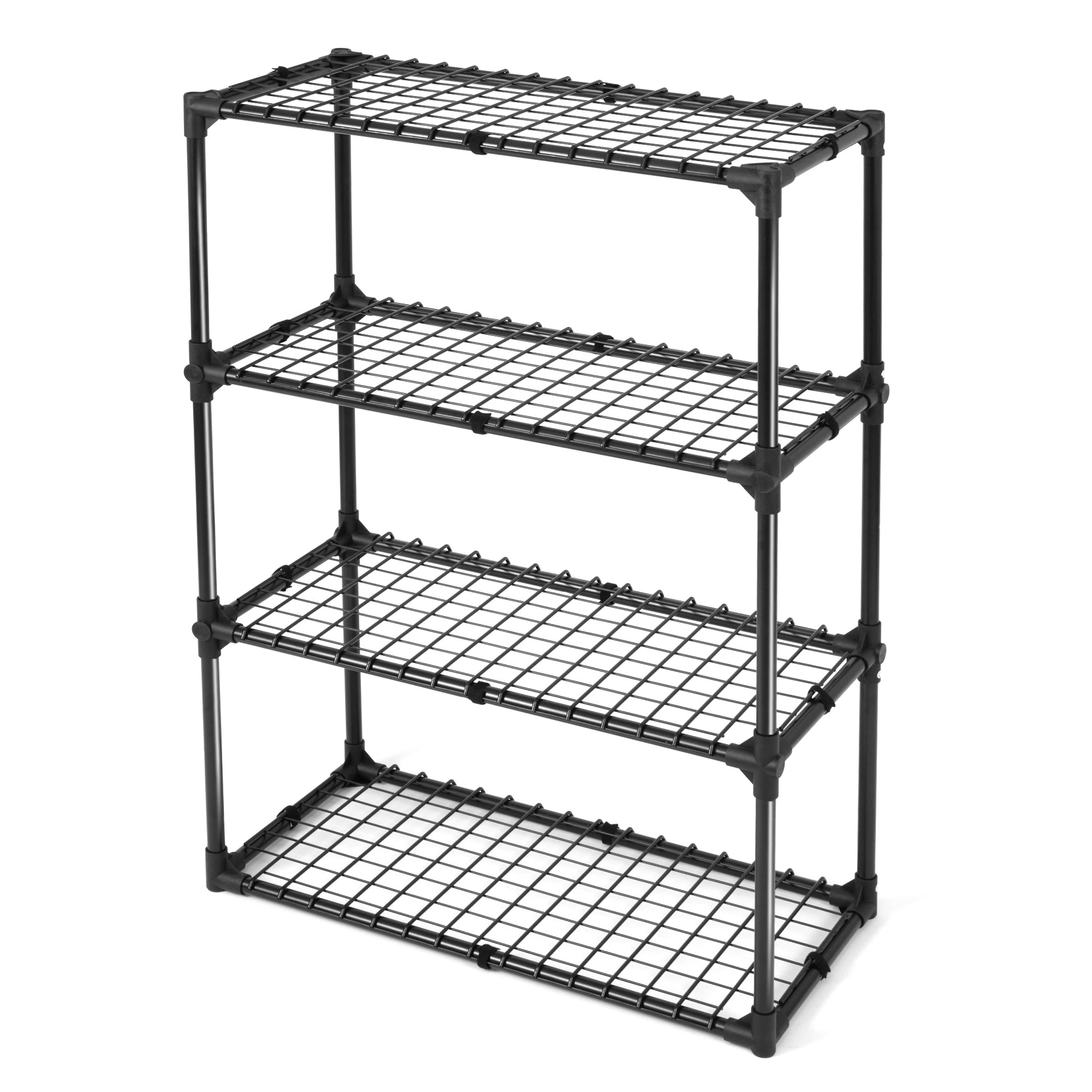 4 Shelf Wire Rack 1Pack Black Steel