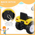 Aosom Kids Manual Pedal Ride On Excavator With Front Loader Digger, Ride On Tractor For 3 Year Old, Yellow Yellow Iron Plastic