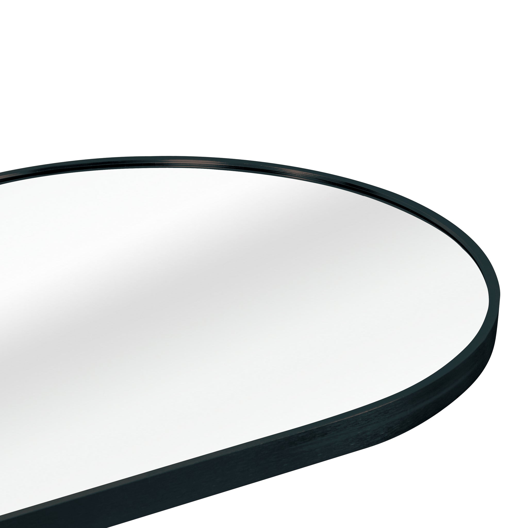 Black 63 X 20In Pill Shaped Full Lenghth Mirror Or Bathroom Mirror Black Classic Mdf Glass Aluminium
