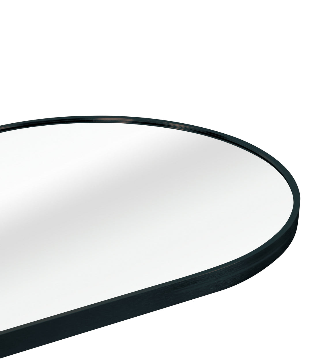 Black 63 X 20In Pill Shaped Full Lenghth Mirror Or Bathroom Mirror Black Classic Mdf Glass Aluminium