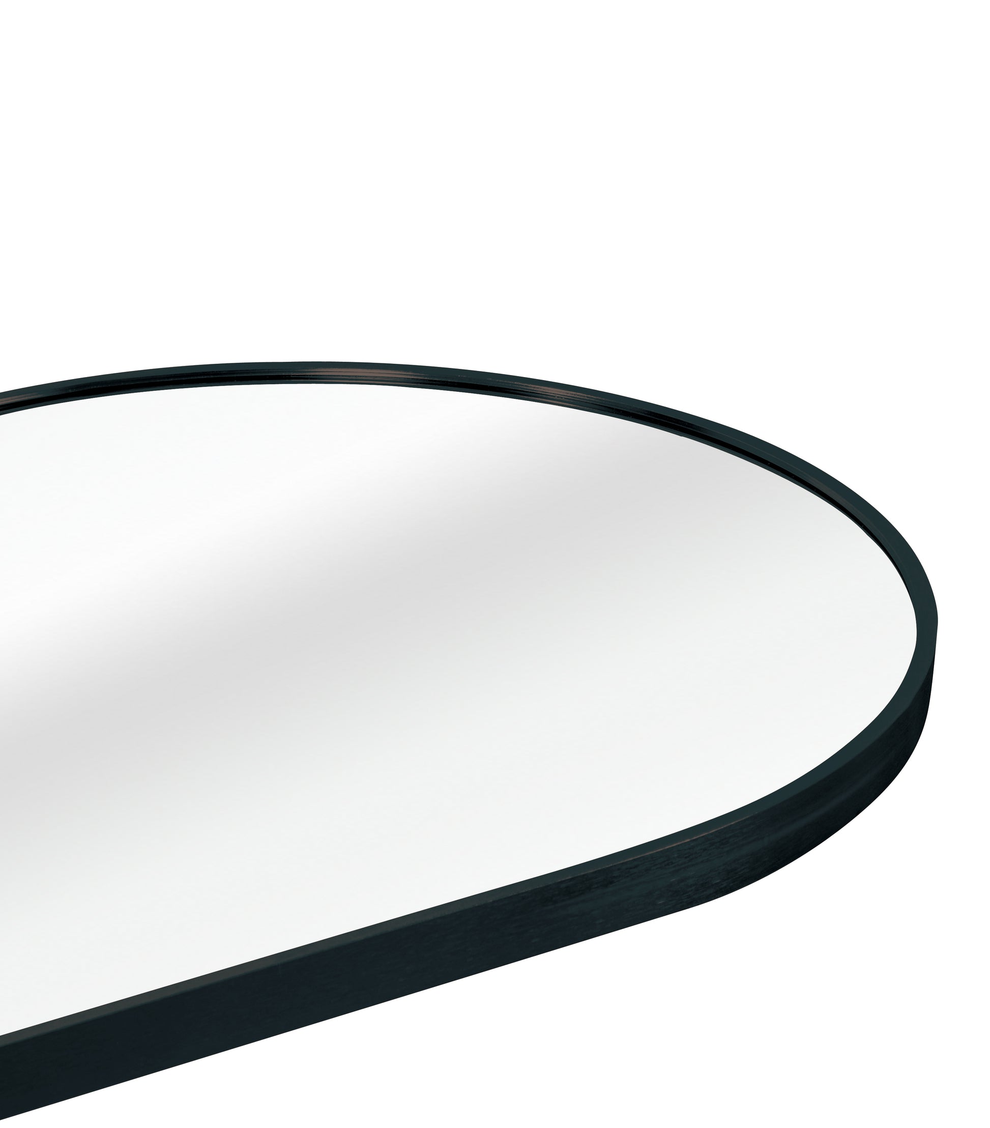 Black 63 X 20In Pill Shaped Full Lenghth Mirror Or Bathroom Mirror Black Classic Mdf Glass Aluminium