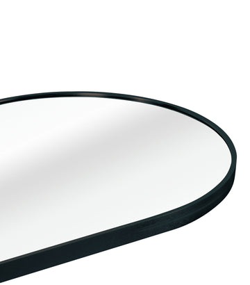 Black 63 X 20In Pill Shaped Full Lenghth Mirror Or Bathroom Mirror Black Classic Mdf Glass Aluminium