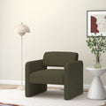 Green Single Sofa Chair, Upholstered Comfortable Chair With Armrests, For Dining Room Bedroom Living Room Reception Green 30.9