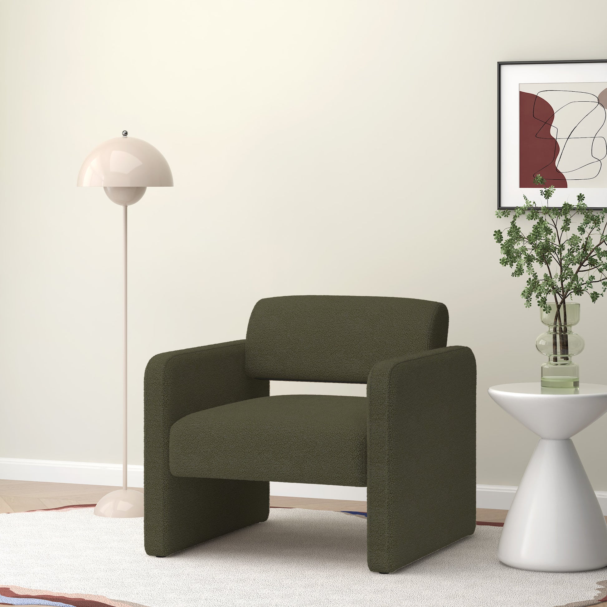 Green Single Sofa Chair, Upholstered Comfortable Chair With Armrests, For Dining Room Bedroom Living Room Reception Green 30.9"*30.51"*30.11" Green Velvet