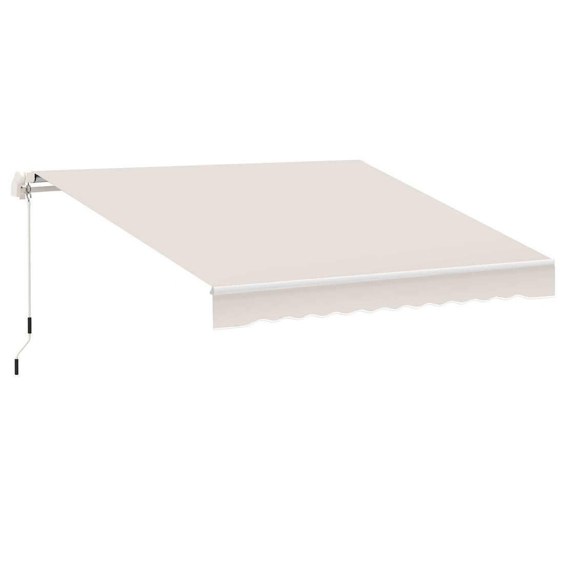 Outsunny 8' X 7' Patio Retractable Awning, Manual Exterior Sun Shade Deck Window Cover, Beige Beige Aluminum