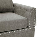 2 Pcs Sectional In Ash Black Dark Gray Fabric 4 Seat