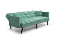 Sofa Bed Sleeper, Large Size, Usb Charging Port, Chenille Fabric Folding Futon Recliner For Living Room Furniture Apartment Bedroom Office Small Spaces, Green Green Brown Wood Primary Living Space Medium Soft Tufted Back Modern Foam Solid Wood 2 Seat