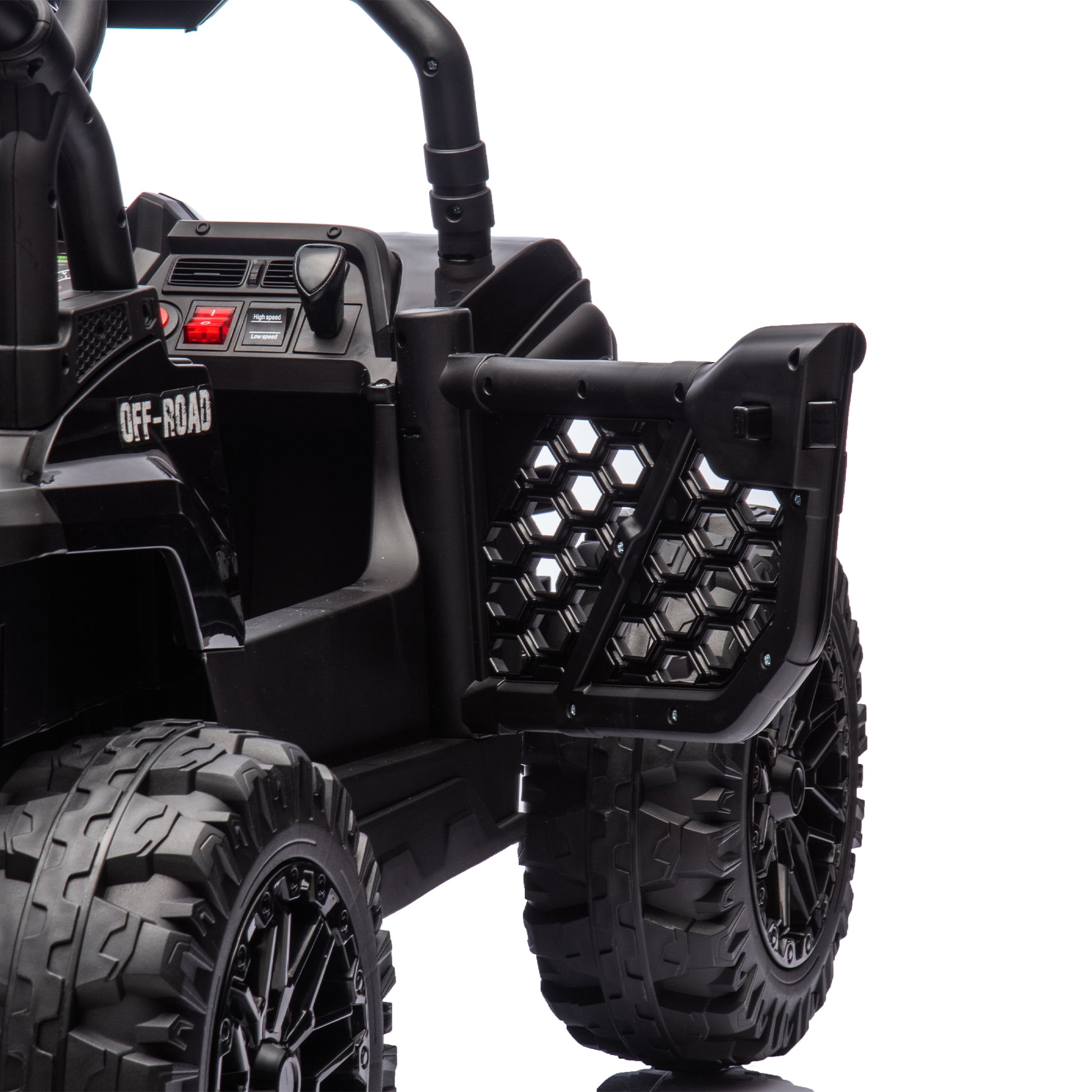 24V Kids Ride On Utv,Electric Toy For Kids W Parents Remote Control,Four Wheel Suspension,Low Start,Adjustable Speed,Multimedia Player,Early Education,Bluetooth,Rear Storage Space For Kids Aged 3 . Black 50 99 Lbs Polypropylene