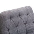 Homcom Linen Home Office Chair, Tufted Height Adjustable Computer Desk Chair With Swivel Wheels And Padded Armrests, Dark Gray Dark Gray Polyester