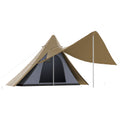 Outsunny 15.4'X15.4'X8.5' Teepee Tent, Waterproof Camping Tent With Porch Area, Floor And Carry Bag, For 2 3 Person Outdoor Backpacking Camping Hiking, Coffee Coffee Fabric