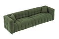 102 Inch Green Teddy Fleece Sofa With Two Throw Pillows In Living Room Bedroom Apartment Sofa Supported By Hardware Feet Green Polyester Blend 4 Seat