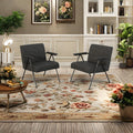 Fx P91 Bk Sofa Chair Modern Black Accent Chair With Metal Frame Stylish Upholstered Single Sofa, Perfect For Living Room, Bedroom, And Office Decor Temu Suitable Black Linen
