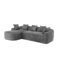 Coolmore Boucle Sofa 3 Seater For Living Room Oversized Comfy Sofa L Shape Sofa Couch With Chaise Home Furniture Sleeper Sectional Sofa For Apartment, Office Left Hand Facing Gray Gray Primary Living Space Foam Boucle 3 Seat