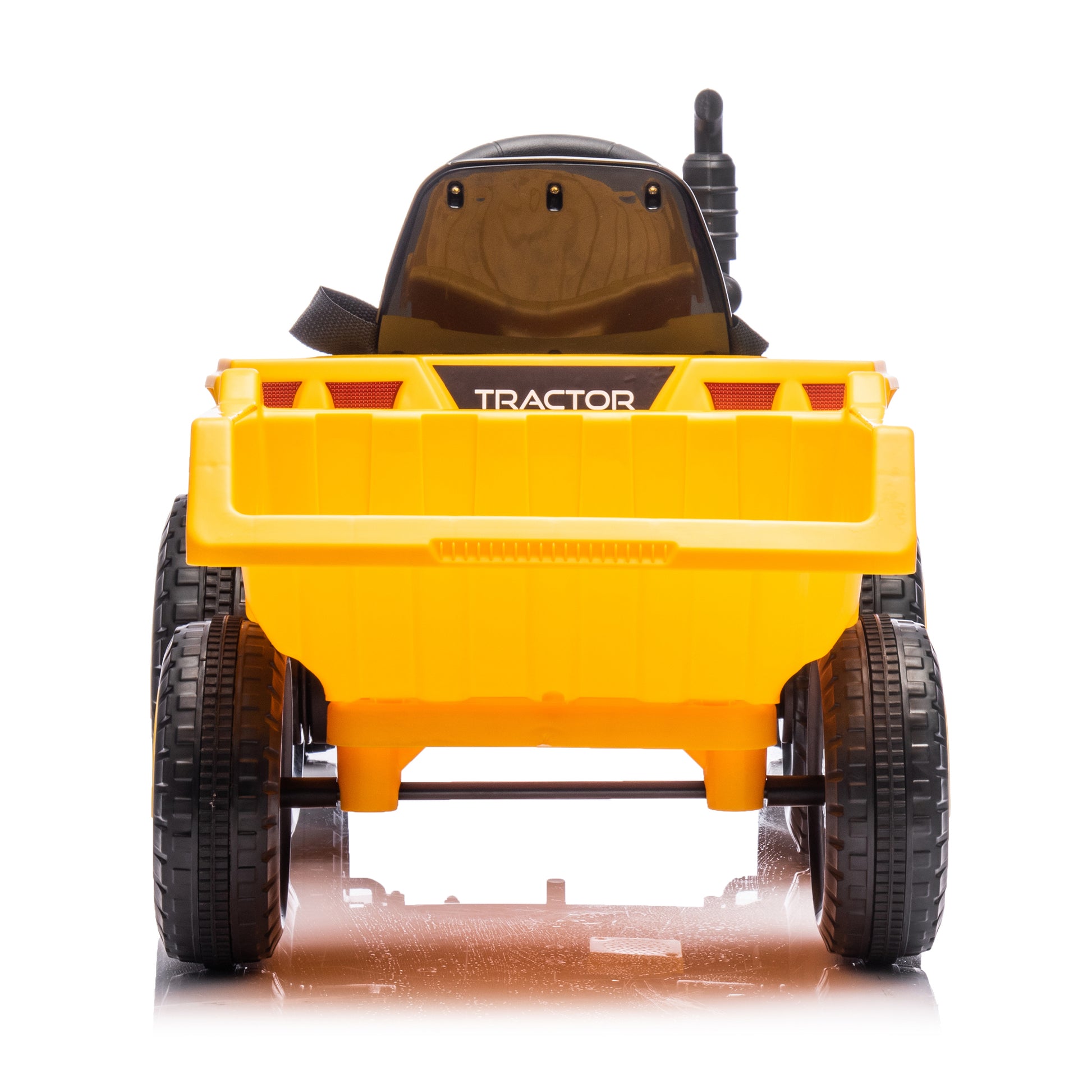 12V Kids Ride On Electric Tractor Black Knight,Kids Ride On Toy.2Wd,Non Skid Tires, Steering Wheel, Foot Pedal,With Removable Storage Tug,Light,Bluetooth,Music,Mp3,Usb,Power Display For Kids Aged 3 . Yellow 50 99 Lbs Polypropylene