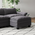 Living Room Furniture Luxury Sectional Sofa Couch With Ottoman Soft Velvet Upholstered Sofa Grey Grey Foam Velvet 3 Seat