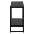 Accent Table, Side, End, Nightstand, Lamp, Living Room, Bedroom, Black Laminate, Black Metal, Industrial Black Mdf