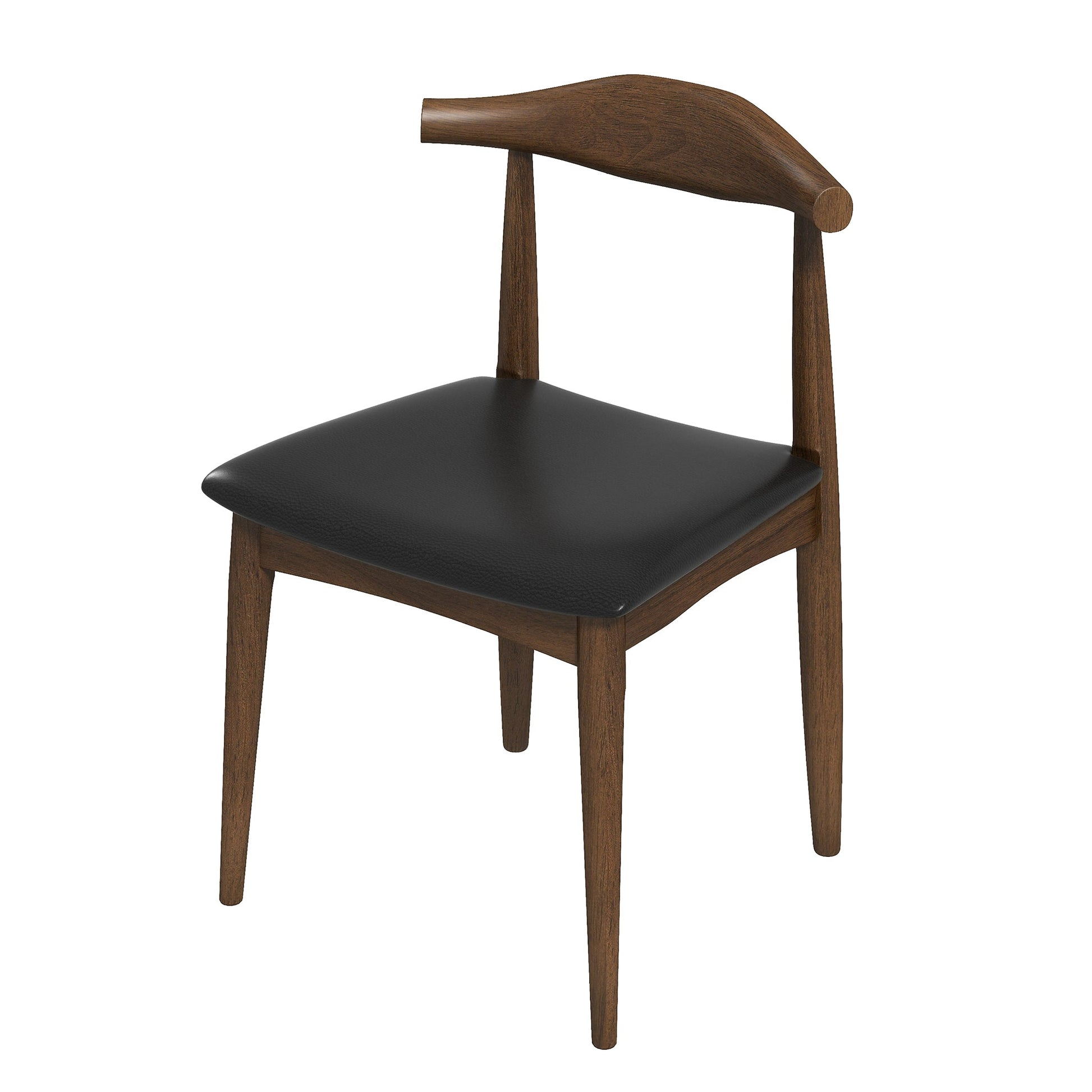 Destiny Black Pu Dining Chairs Set Of 2 Black,Dark Brown Brown Pu Leather,Solid Wood
