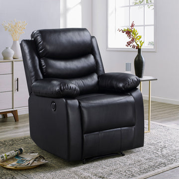 Black Power Recliner With Pillow Top Arms Black Power Push Button Primary Living Space Tight Back Modern Pine Pillow Top Arms Wood