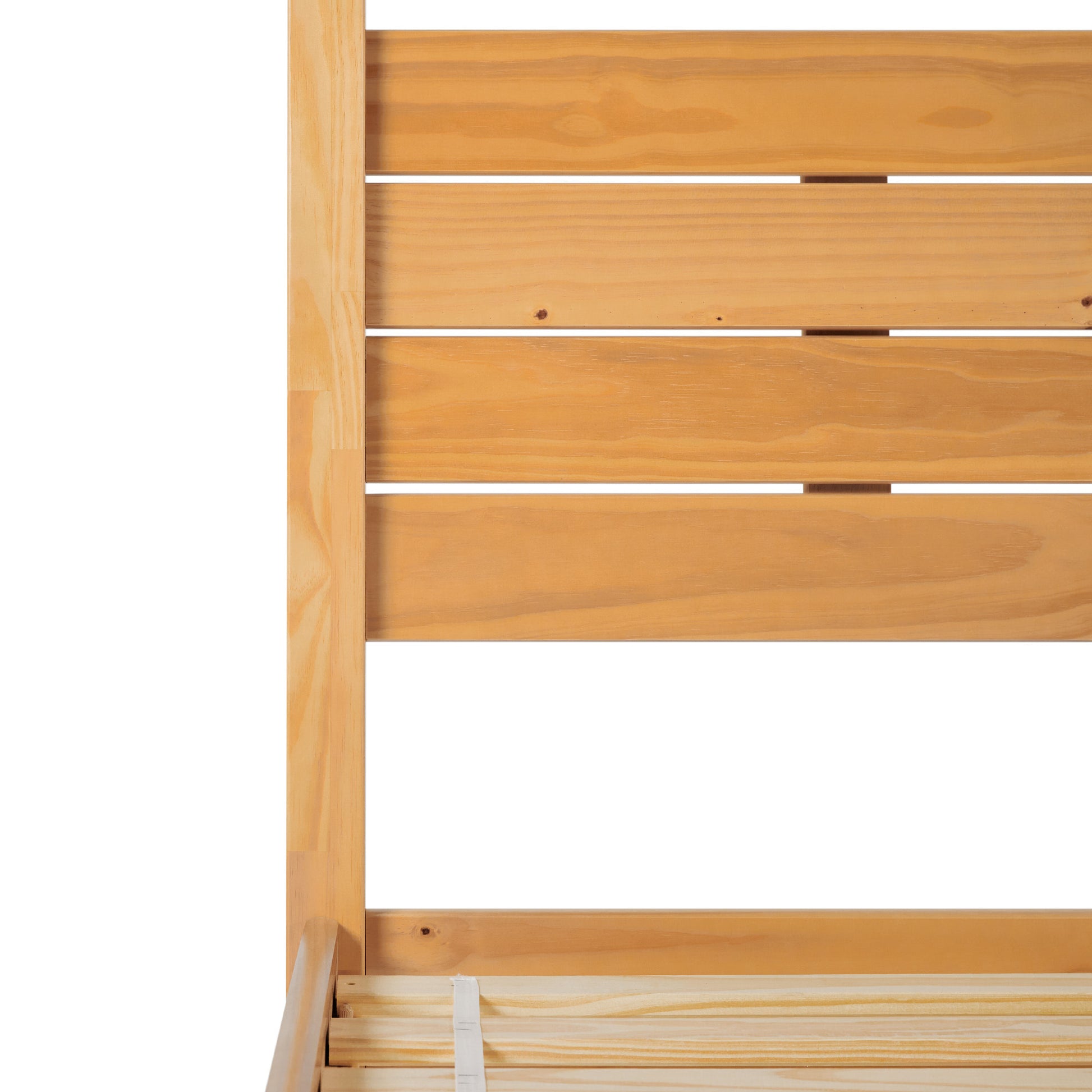 Modern Minimalist Boho Queen Canopy Bedframe Natural Pine Queen Natural Wood Pine Pine