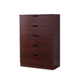 Functional 5 Drawer Chest In Mahogany Finish Mahogany Mdf