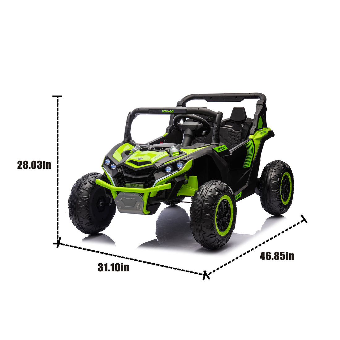 24V Two Seater Kids Ride On Utv W Parents Remote Control,Four Wheel Suspension,Slow Start,Large Wheel Design,Anti Collision Bar,Storage Space,Music,Usb,Bluetooth,Volume Control,Led Lights For Kids 3