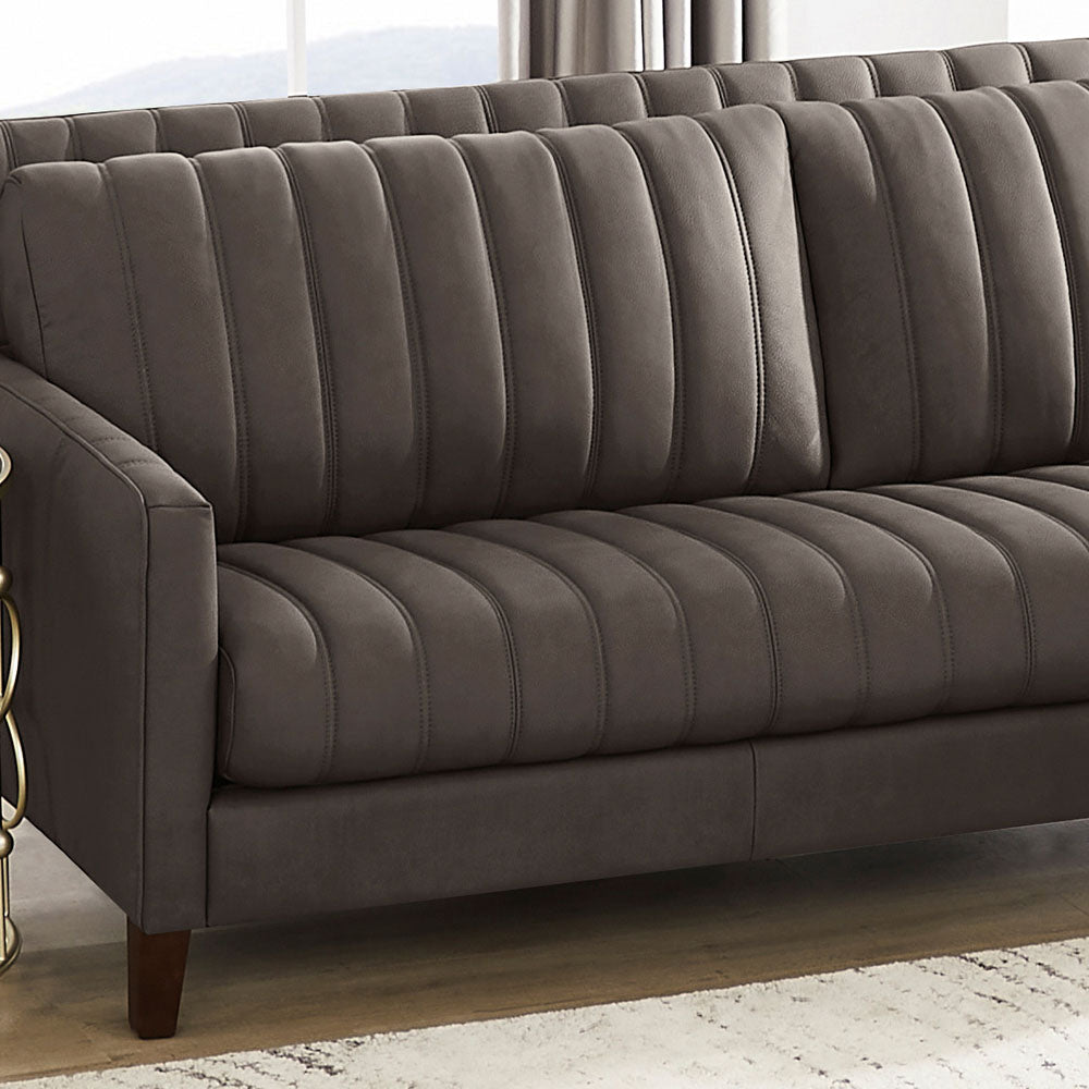 Ennis Leather Sofa Chocolate Down Filling Genuine Leather 3 Seat