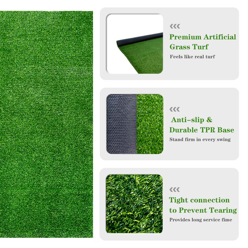 Golf Hitting Mats 3.8'X5' Artificial Turf Training Mat For Indoor Outdoor Swing Practice Green Plastic