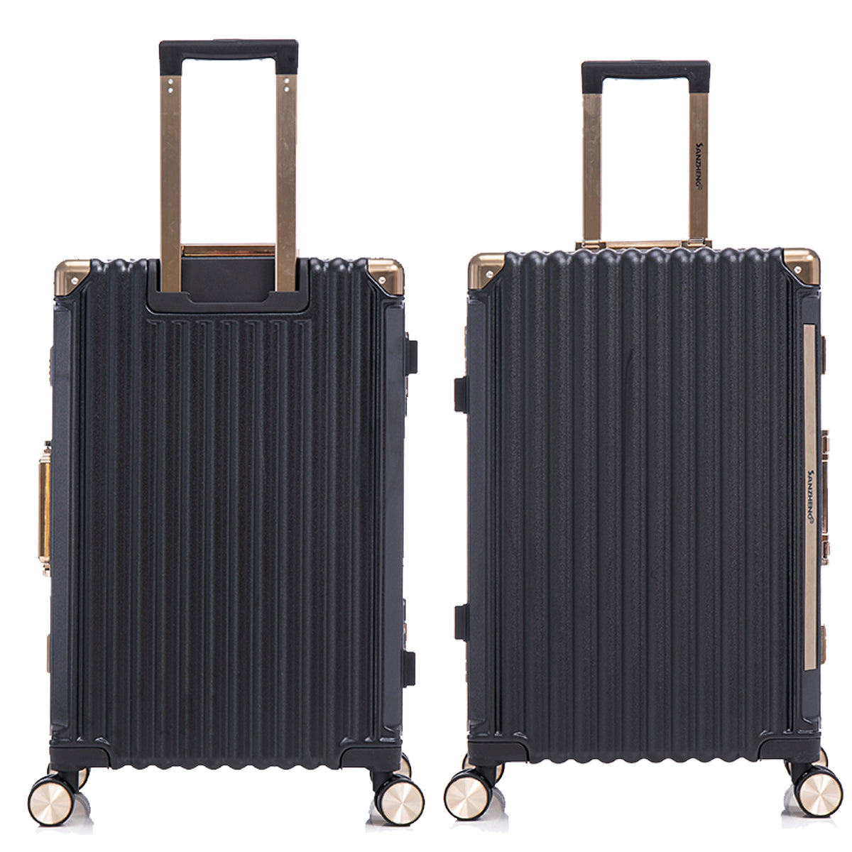 Luggage Sets Expandable Aluminum 20 24 28 Inch Three Model Set, Stylish Suitcase With Aluminum Frame Password Lock, Suitable For Travel Suitcases And Suitcases Dark Coffee Casual Aluminum