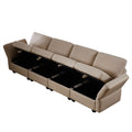 Fabric Modern Modular Sofa Couch With Storage Seats Modular Sectional Sofa 4 Seater Modular Couch For Living Room Brown Brown Polyester 4 Seat