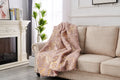 Luxury Chinchilla Faux Fur Gilded Dust Pink Throw Blanket 60