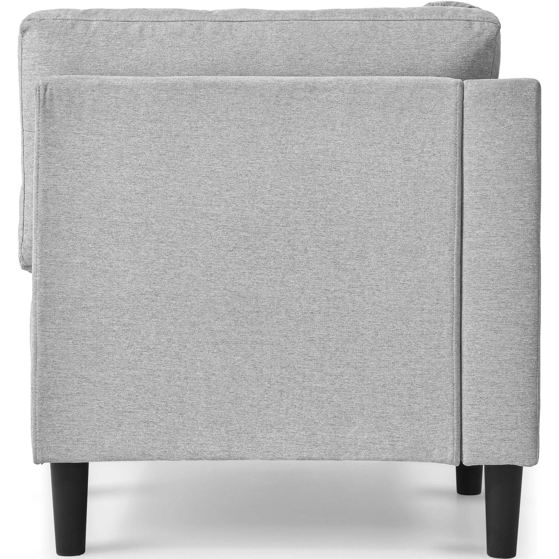 Video 65" Mid Century Modern Linen Fabric Corner Lounge Chair, Upholstered Indoor Chaise Lounge,Sleeper Sofa,Solid Wood Sofa Bed For Bedroom,Office,Small Living Room & Apartment,3 Colors Grey Fabric Fabric