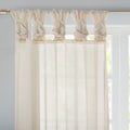 Twisted Tab Voile Sheer Window Pair Ivory Polyester