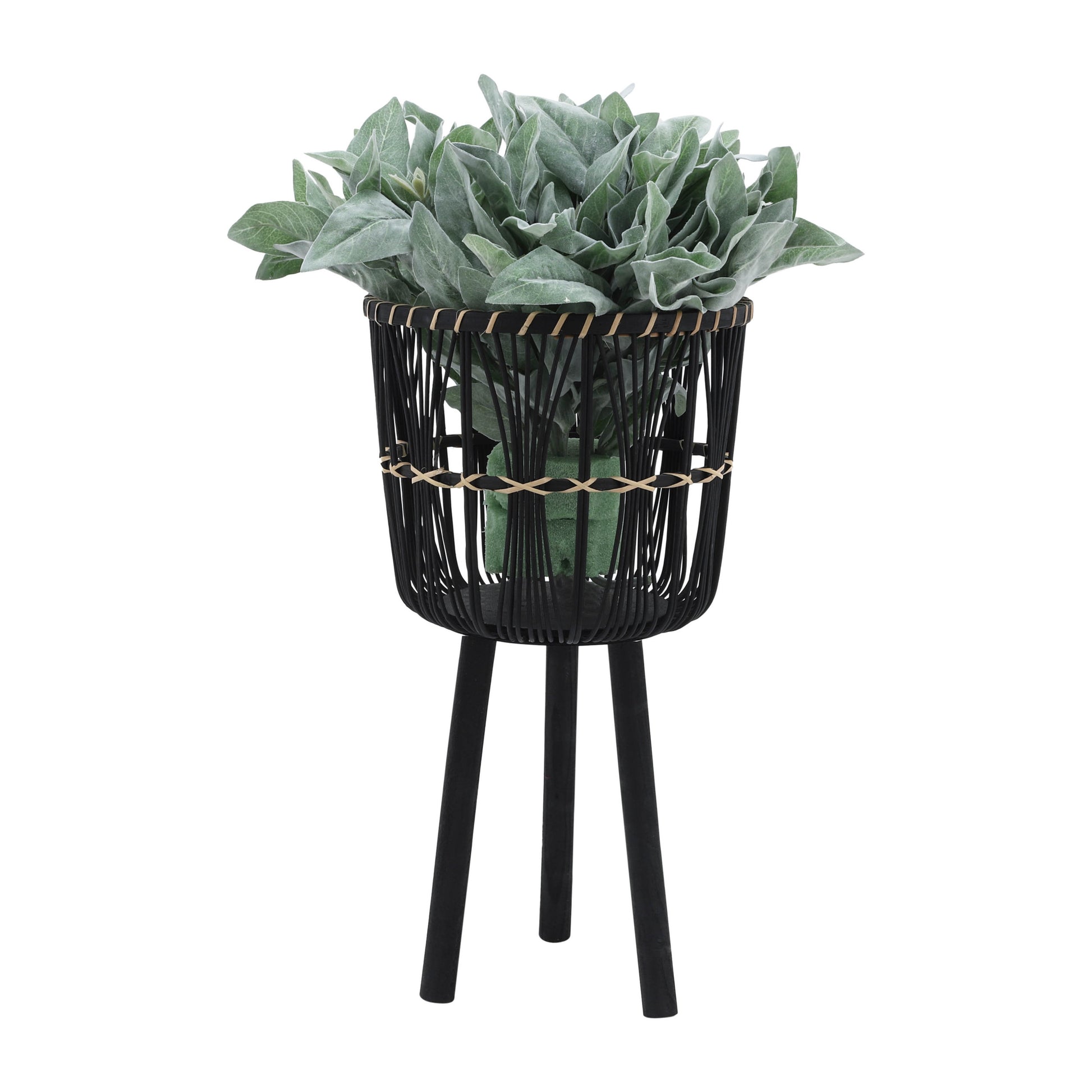 S 3 Bamboo Planters 11 13 15", Black Black Bamboo