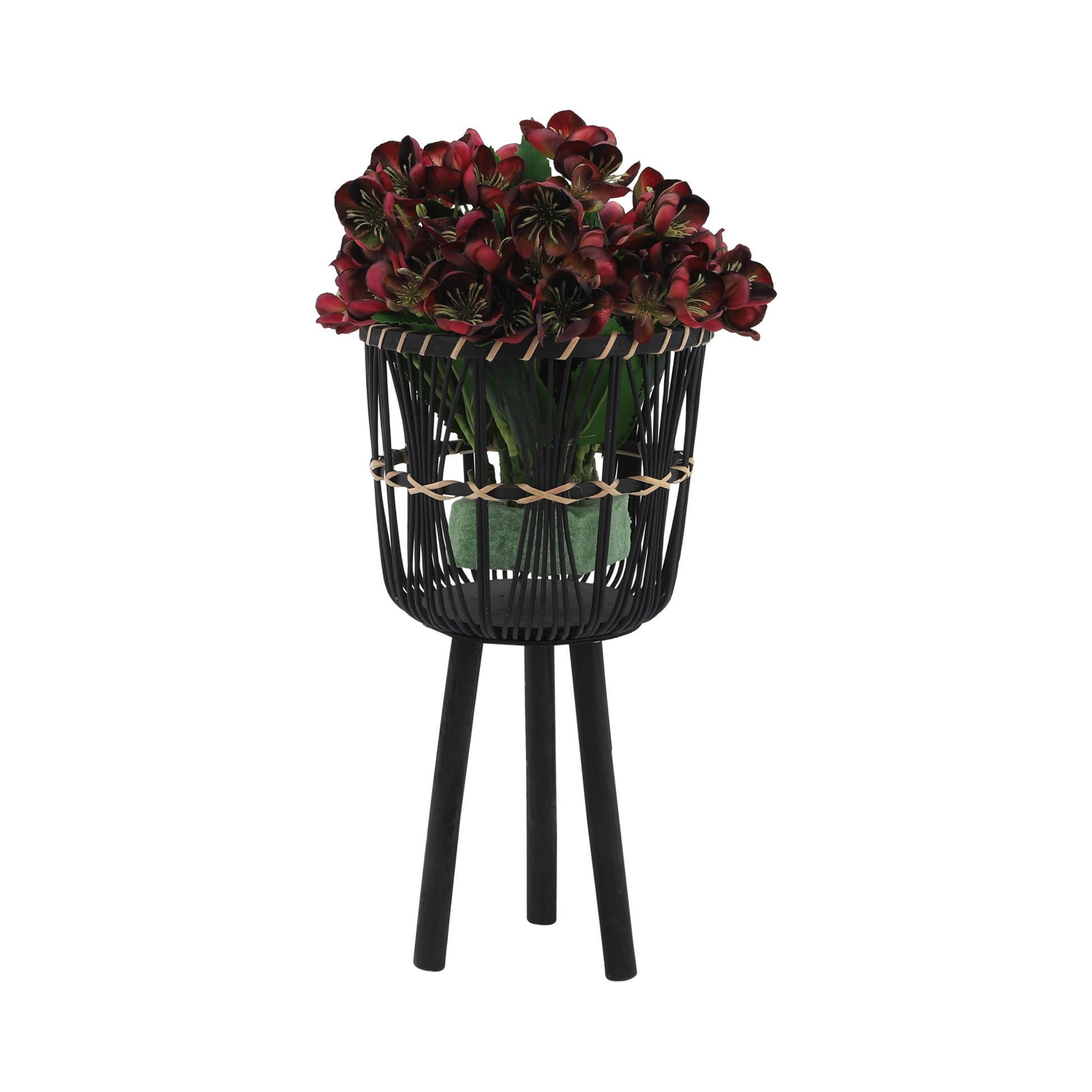 S 3 Bamboo Planters 11 13 15", Black Black Bamboo