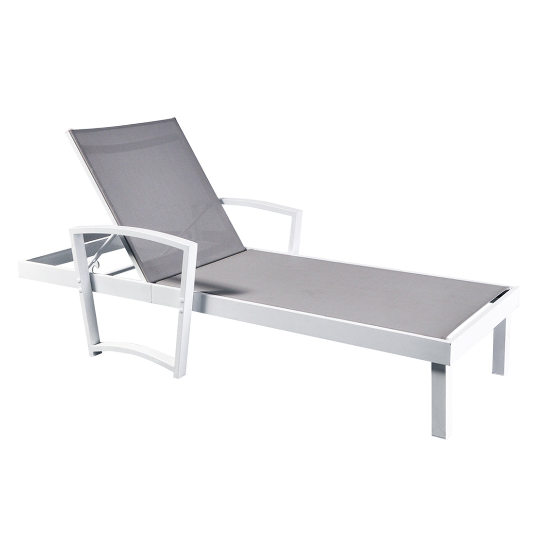 Outdoor Chaise Lounge, Aluminum Pool Beach Lounge Chair, All Weather Patio Beach Adjustable Reclining Chair Grey No Lounge Grey Rust Resistant Frame Water Resistant Cushion Garden & Outdoor Aluminium