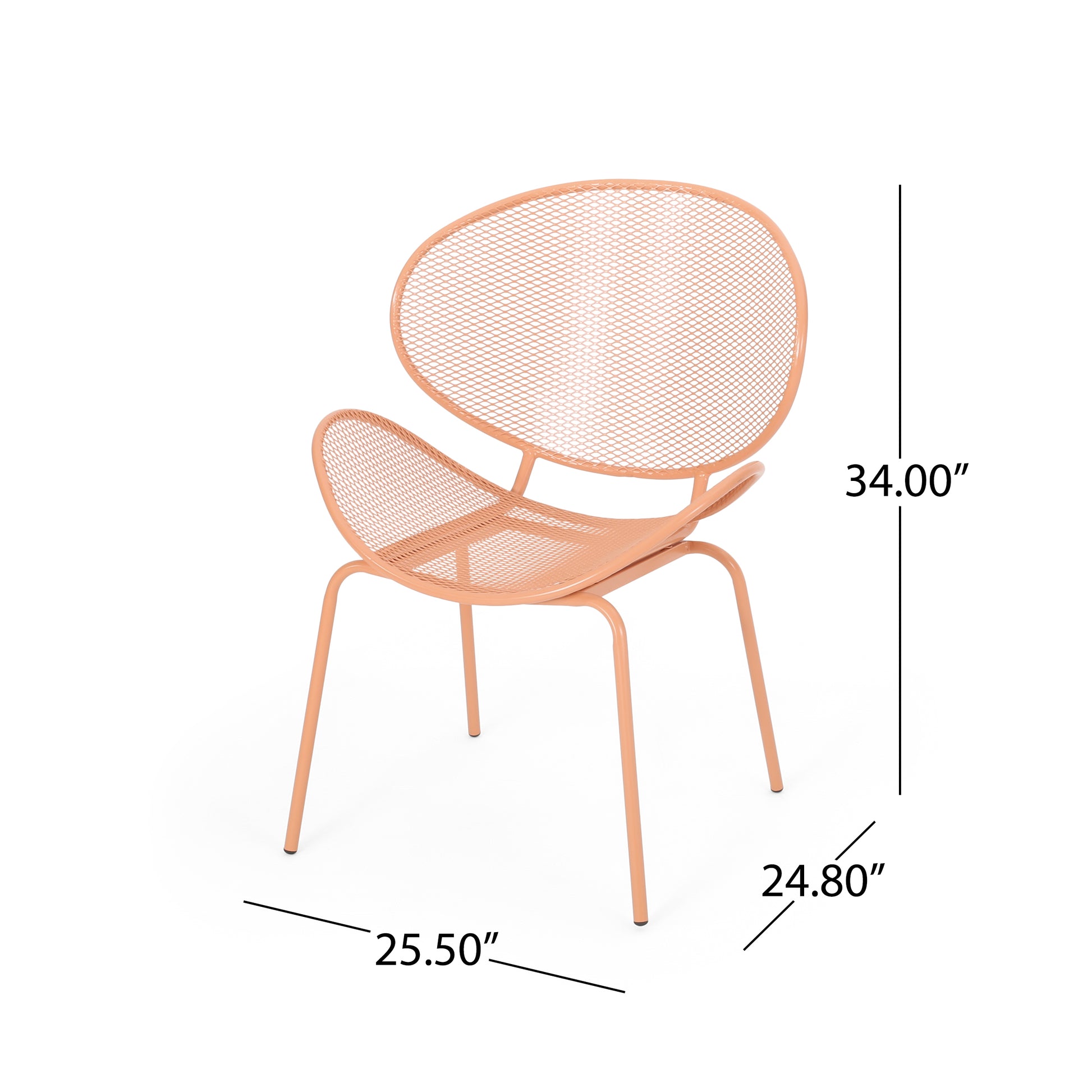 Elba Chair Set Of 2 Orange Iron