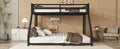 Metal Twin Xl Over Queen Bunk Bed For Teens And Adults,Space Saving Noise Reduced No Box Spring Needed, Black Twin Xl Black Metal