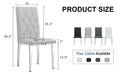 2 Piece Dining Chair, Modern Style Kitchen Upholstered High Back, Metal Leg Office Chair, Suitable For Dining Room, Office, Restaurant. Light Gray Pu