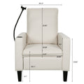Recliner Chairs For Adults, Adjustable Recliner Sofa With Mobile Phone Holder & Cup Holder, Modern Reclining Chairs Fabric Push Back Recliner Chairs For Living Room, Bedroom, Beige Beige Foam Polyester